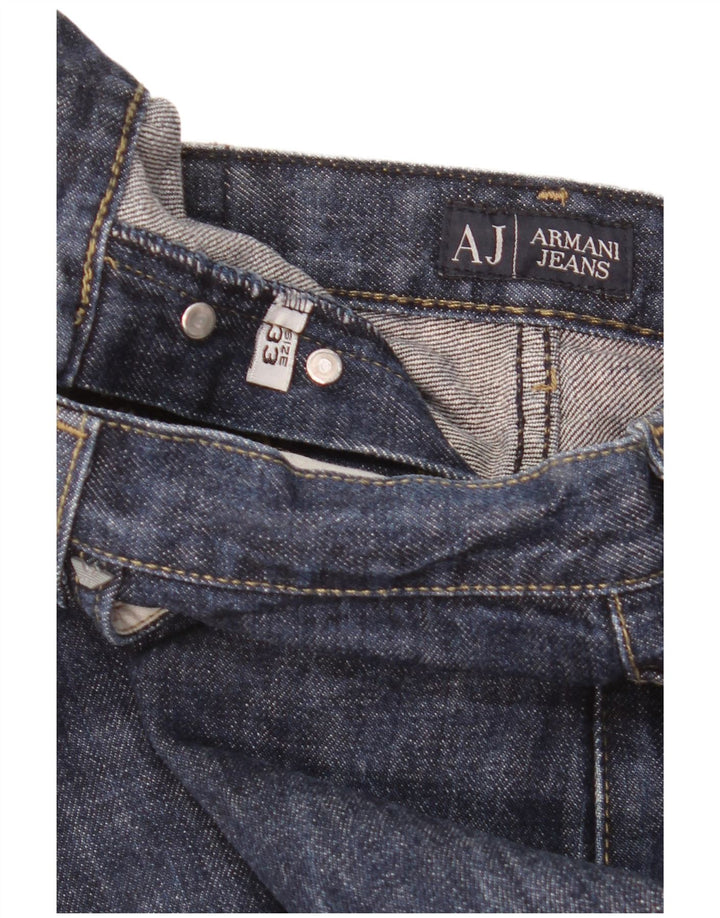 Armani Jeans Droit W33 L36 Bleu Marine Moucheté Homme