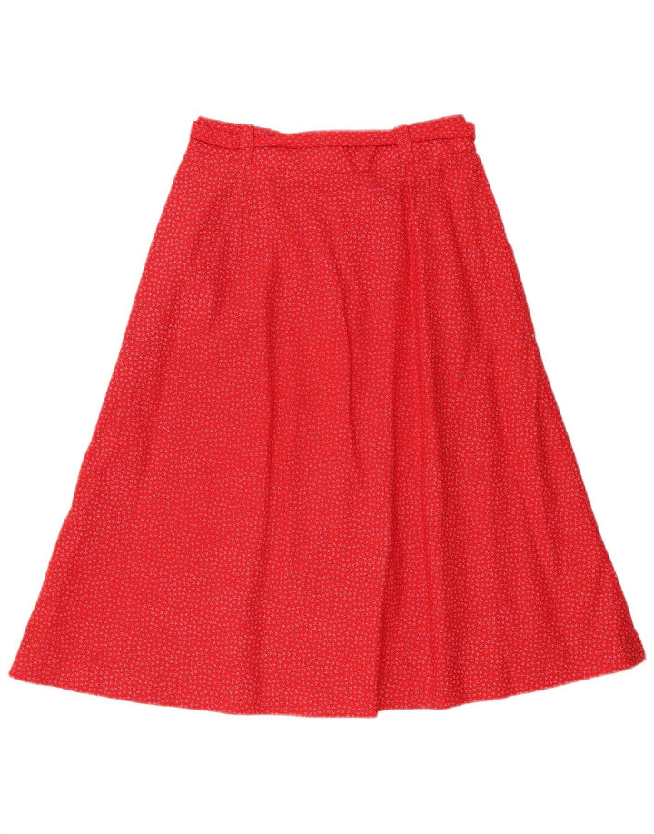vintage Femme Jupe A-Line IT 42 Moyen W28 Rouge Floral