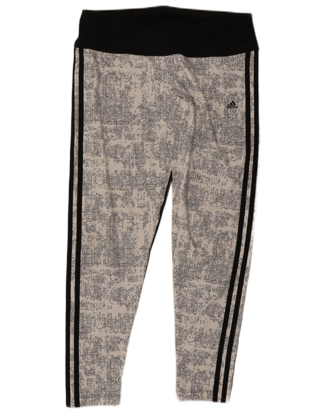 Adidas Climalite Leggings UK 14 Large Noir Colorblock Polyester