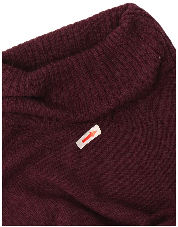 Marks & Spencer Pull col roulé pour femme UK 12 Laine bordeaux moyen