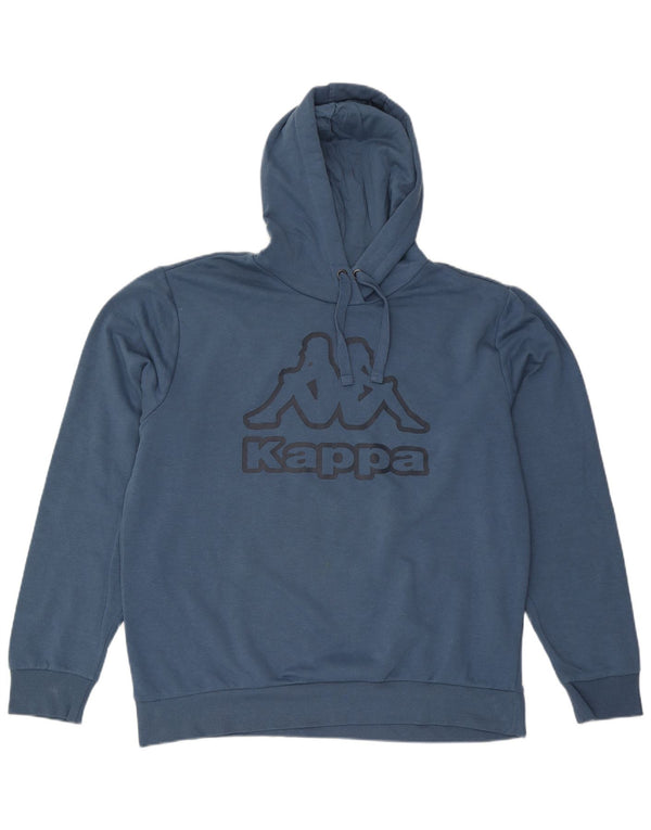 Kappa Pull à capuche graphique pour homme XL en coton bleu