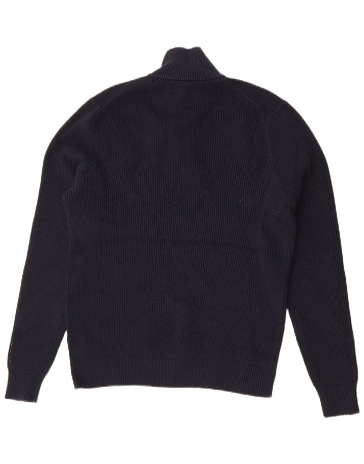 Marks & Spencer Pull à col zippé pour femme UK 14 Bleu marine moyen