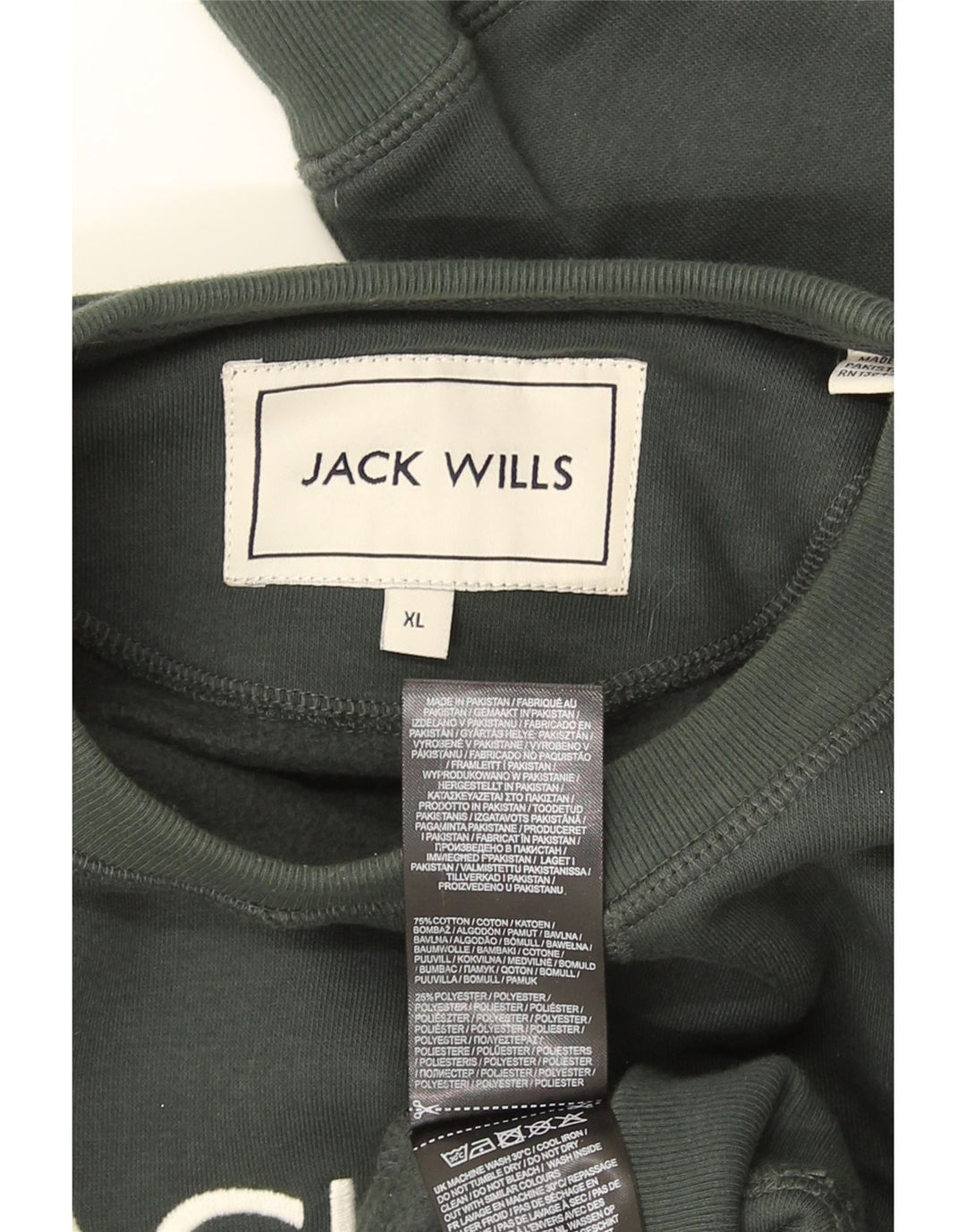Jack Wills Sweat-shirt graphique pour homme XL en coton kaki