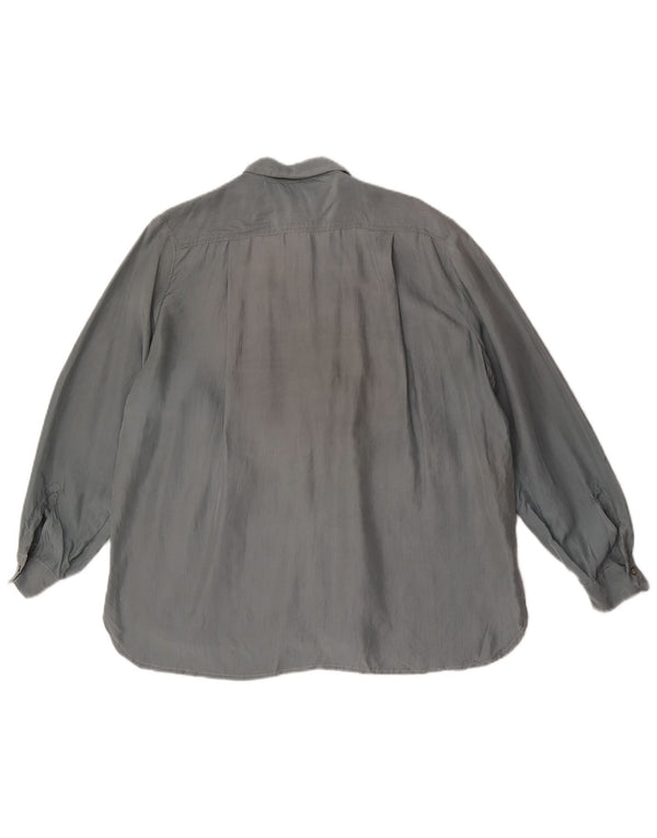 Chemisier chemise femme vintage UK 18 XL Gris