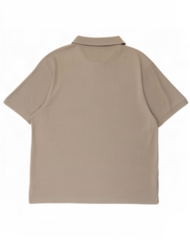 Zara Polo Homme Large Gris Rayure Coton