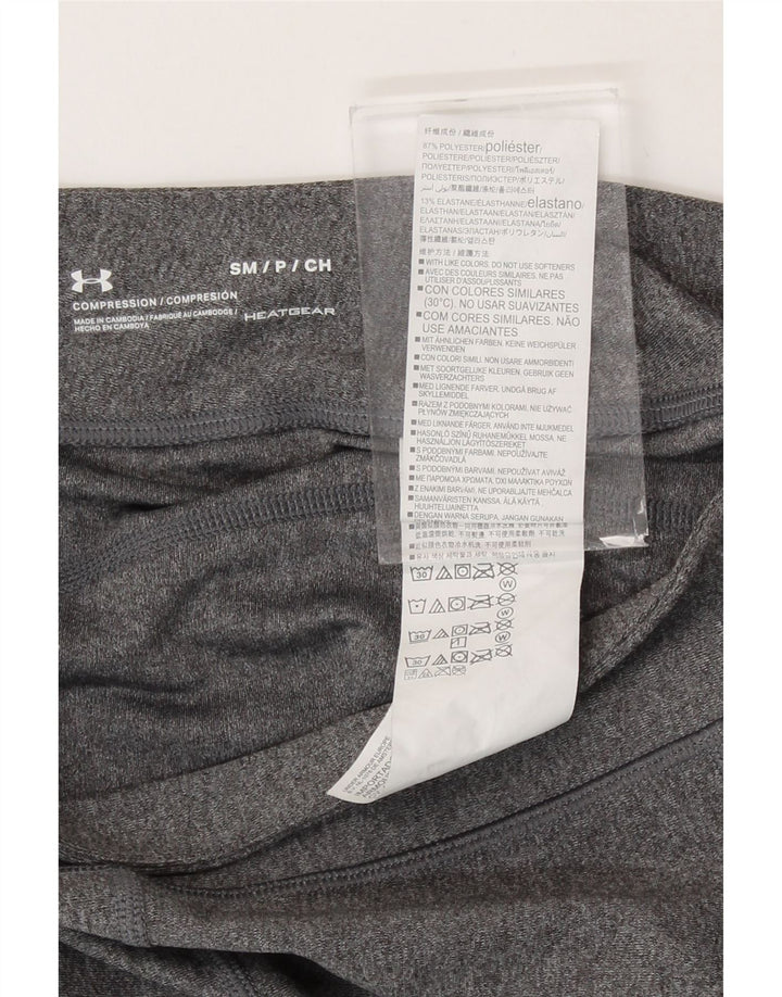 Under Armour Legging Capri Heat Gear Femme UK 8 Petit Gris Polyester