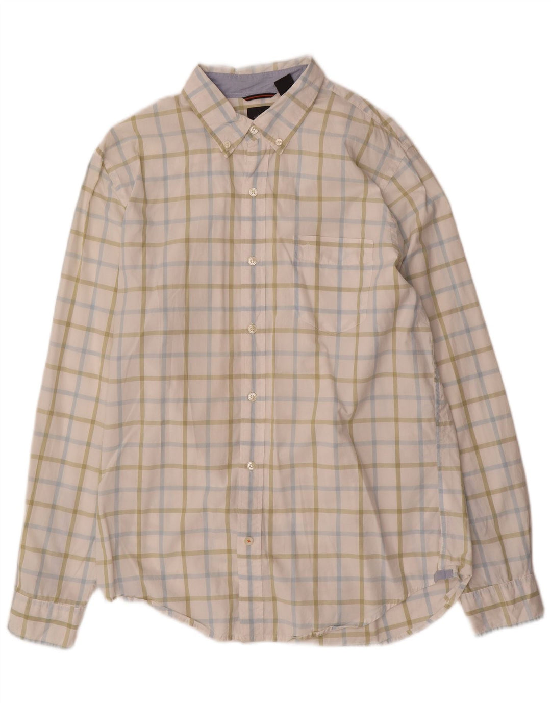 Dockers Chemise Coupe Standard Homme Blanc Moyen à Carreaux Coton