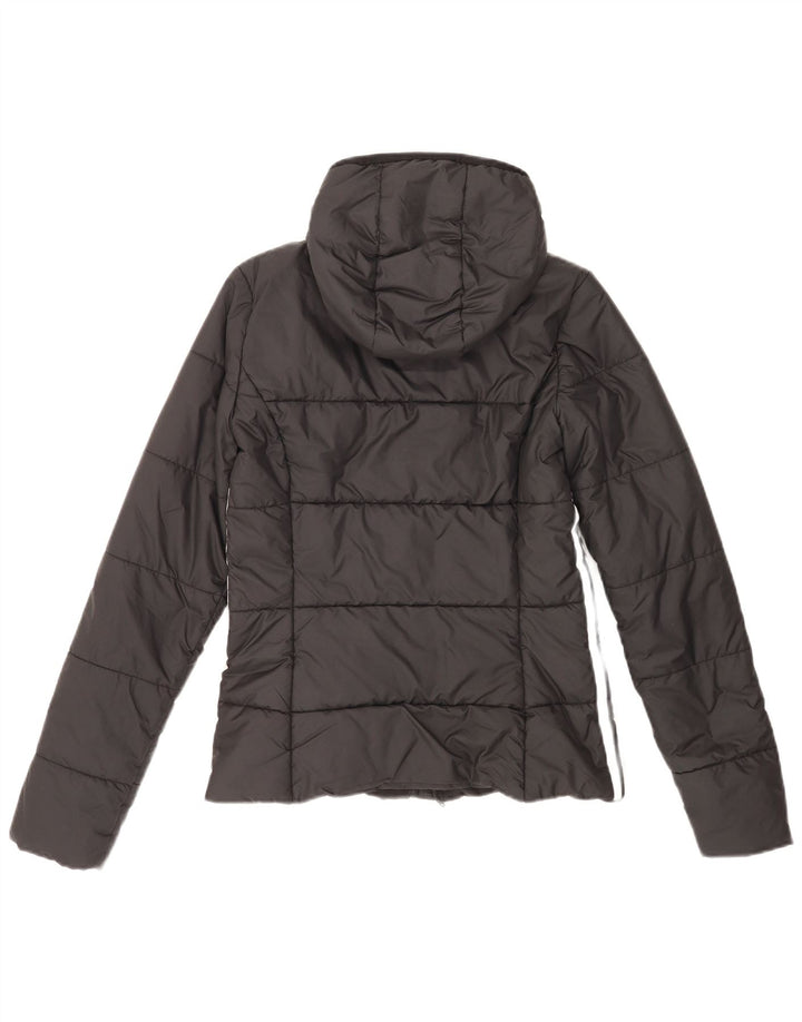 Adidas Veste rembourrée à capuche pour femme UK 8 Small Noir Polyester