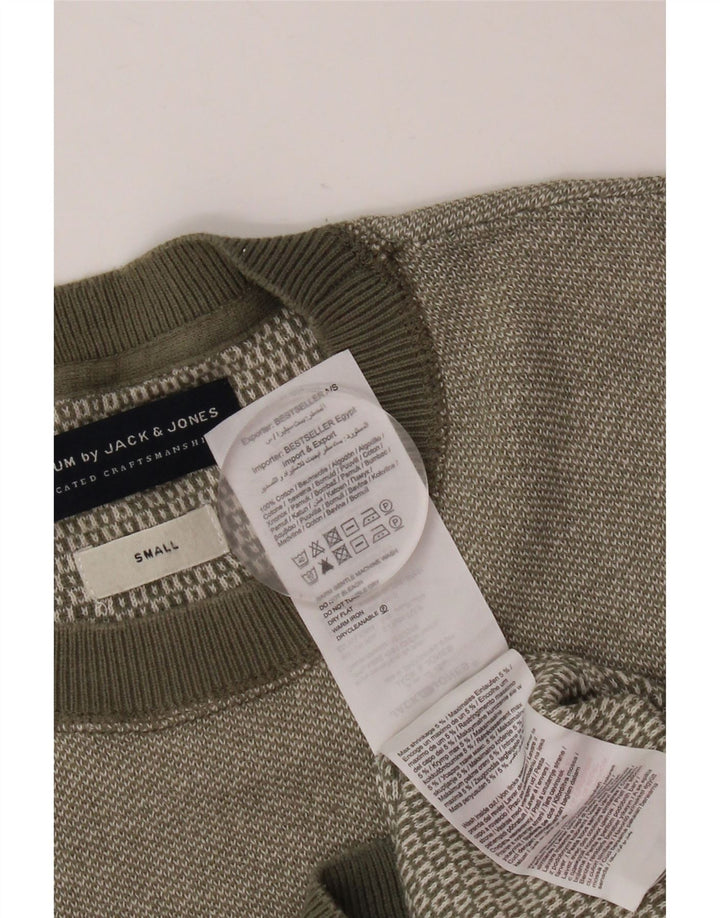 Jack & Jones Pull à col rond pour homme Petit Kaki Coton