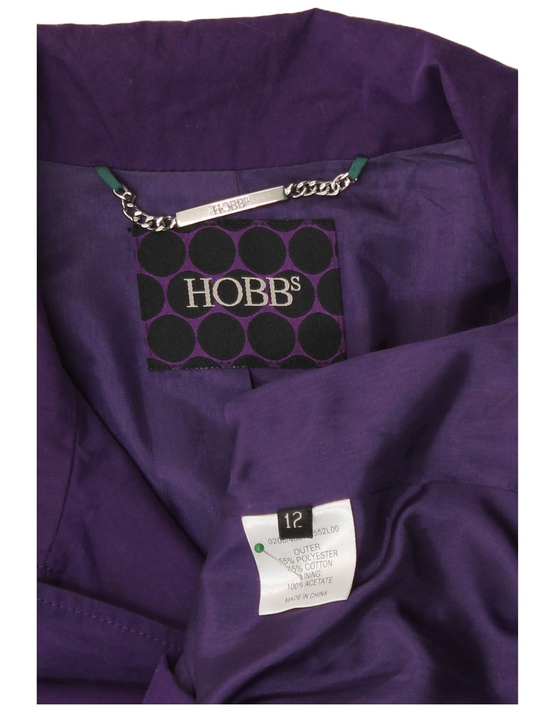 Hobbs Trench-Coat Femme UK 12 Violet Moyen Polyester