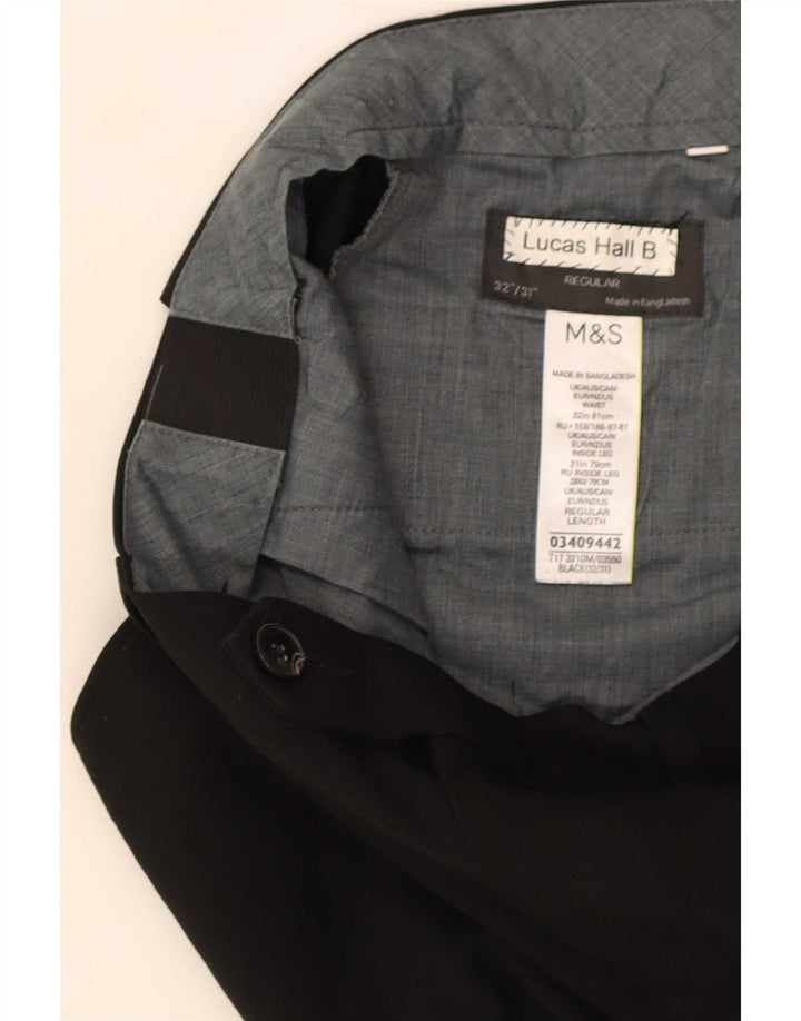 Marks & Spencer Pantalon de costume coupe classique pour homme W32 L31 Noir Polyester
