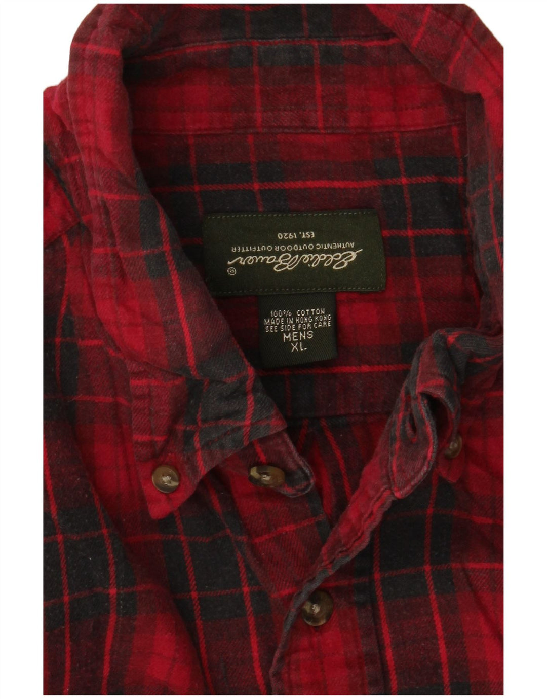 EDDIE BAUER Chemise en flanelle pour homme XL Rouge à carreaux en coton