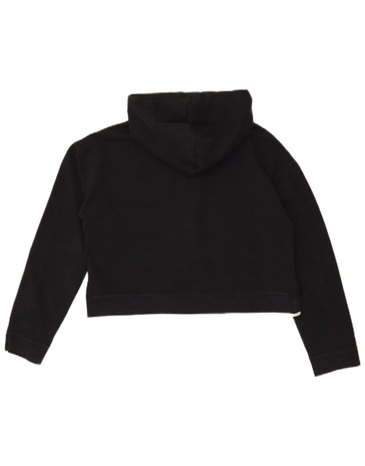 Adidas Sweat à capuche court surdimensionné pour femme UK 8 Petit Noir Polyester