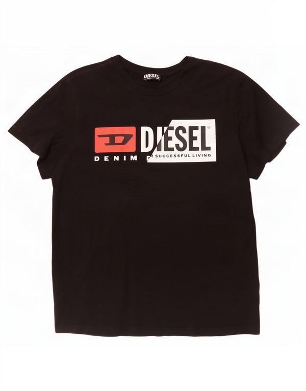 Diesel T-Shirt Graphique Homme Top XL Noir Coton