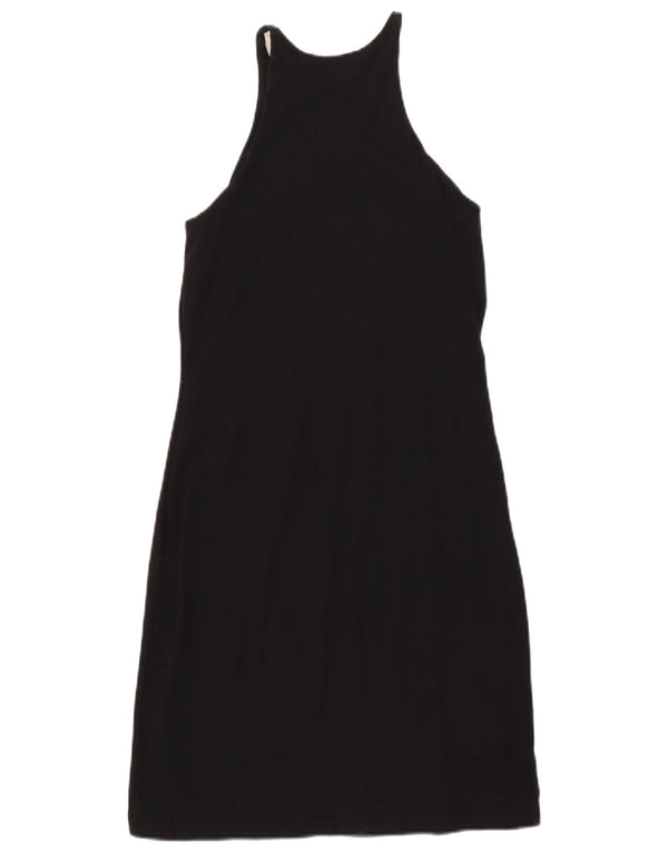 Zara Robe moulante sans manches pour femme UK 8 Petit coton noir