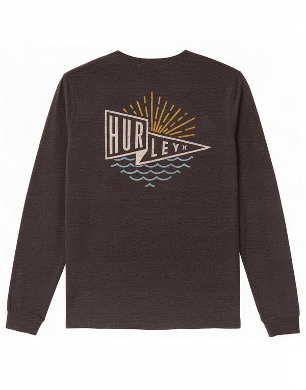 Hurley Haut graphique à manches longues pour homme en coton gris petit
