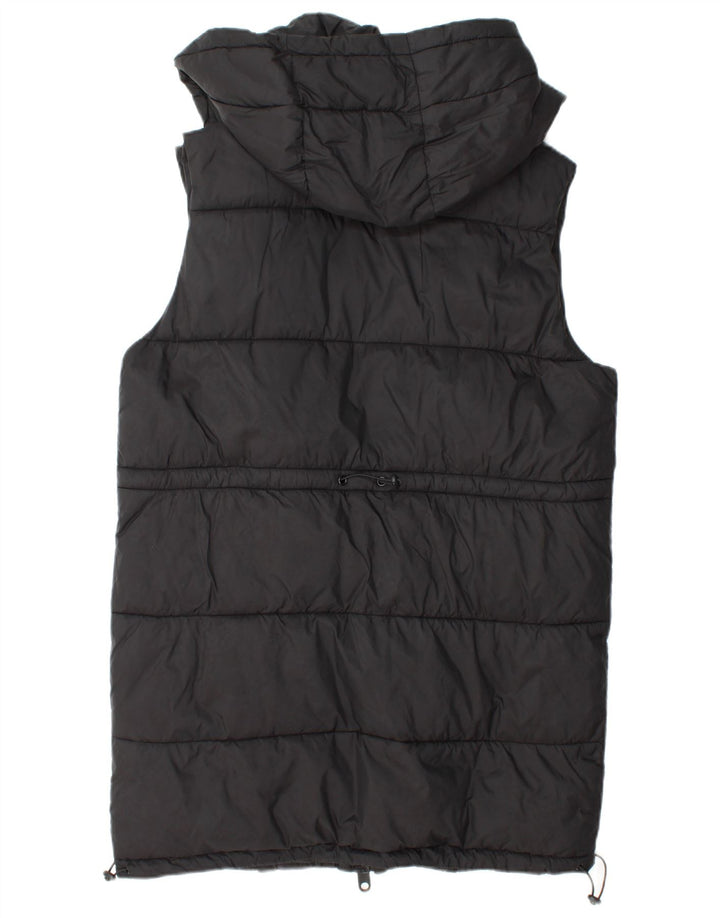 Zara Gilet rembourré à capuche pour femme UK 44 Medium Noir Polyester