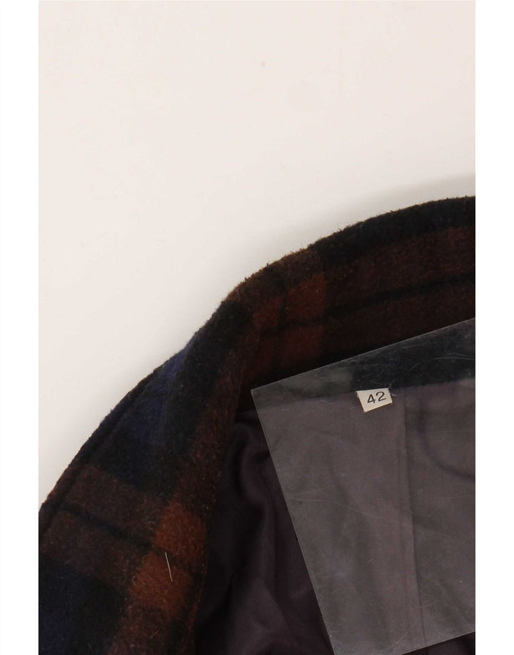 Vintage Blazer 2 boutons pour femme IT 42 laine à carreaux violet moyen