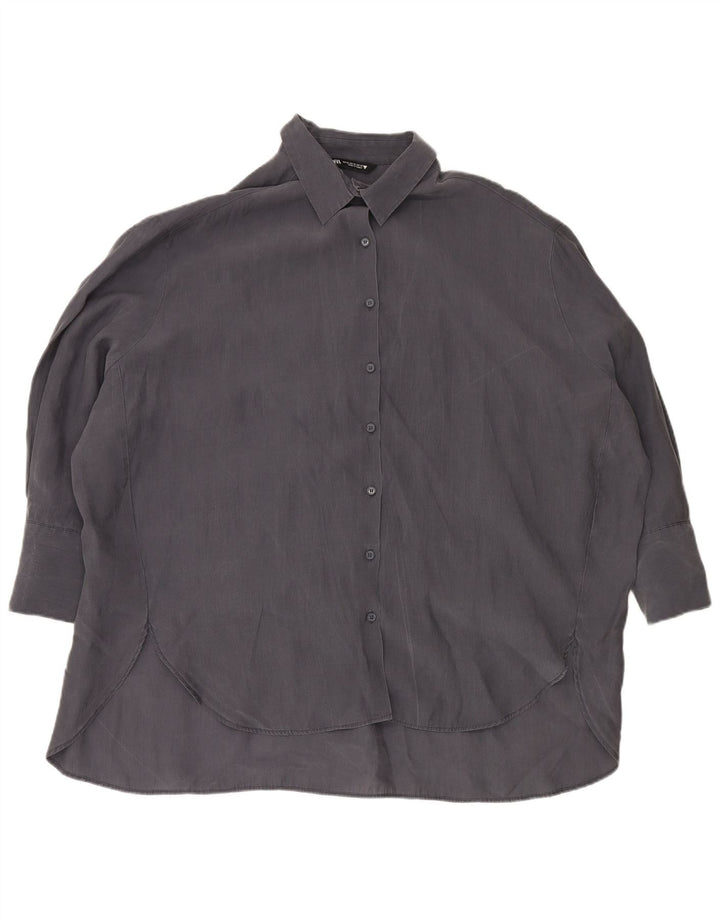 Zara Chemise longue surdimensionnée pour femme UK 18 XL Bleu marine