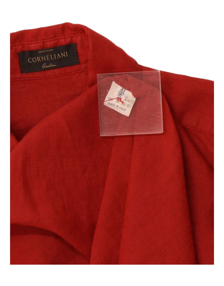 CORNELIANI Chemise Homme Taille 41 16 Grand Lin Rouge