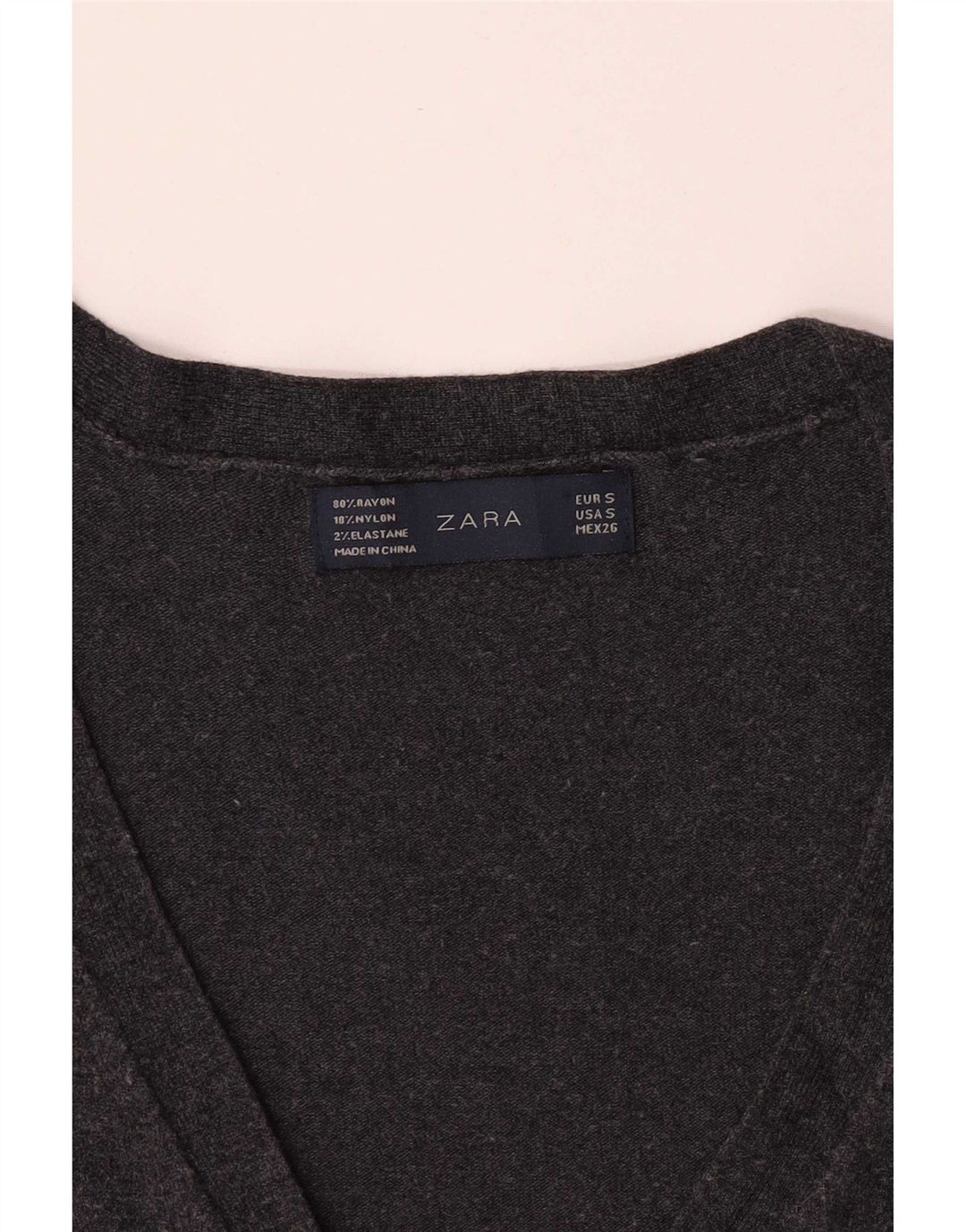 Zara Womens Cardigan Sweater UK 10 Petite Rayonne Grise