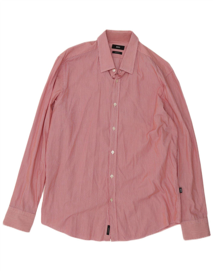 Hugo Boss Chemise Regular Fit XL à fines rayures rouges pour homme