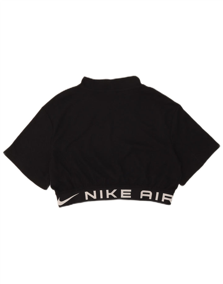 Nike Womens Crop Graphic T-Shirt Top UK 14 Polyester Noir Moyen