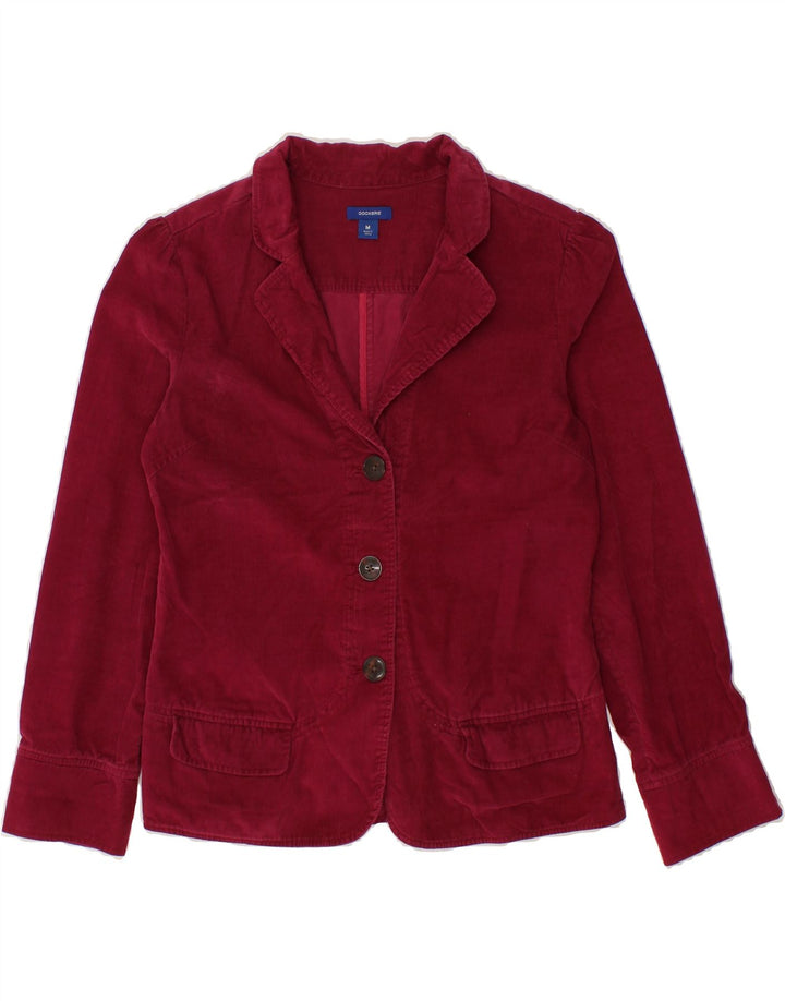 DOCKERS Womens 3 Button Corduroy Blazer Jacket UK 14 Medium Pink Cotton Vintage Dockers and Second-Hand Dockers from Messina Hembry 