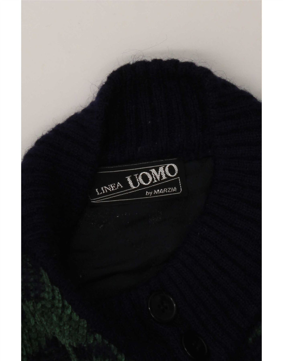 Marzia Pull Cardigan Homme 2XL Bleu Marine Géométrique