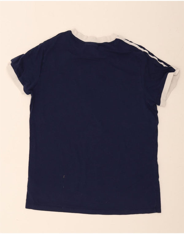 Adidas T-Shirt Femme Top UK 14 Coton Bleu Marine Moyen