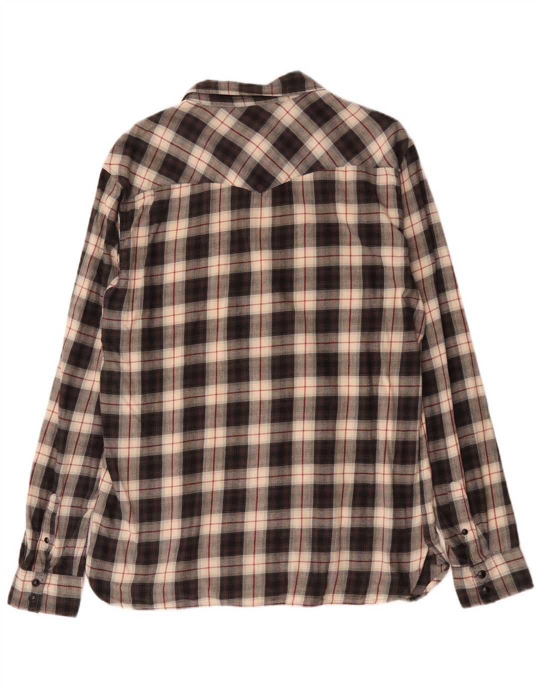 All Saints Chemise Flanelle Homme Grand Carreau Noir Coton