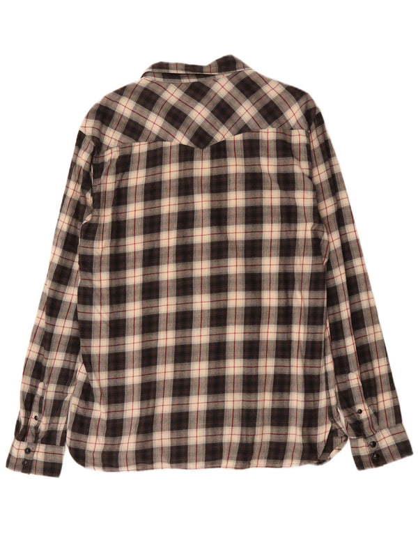 All Saints Chemise Flanelle Homme Grand Carreau Noir Coton