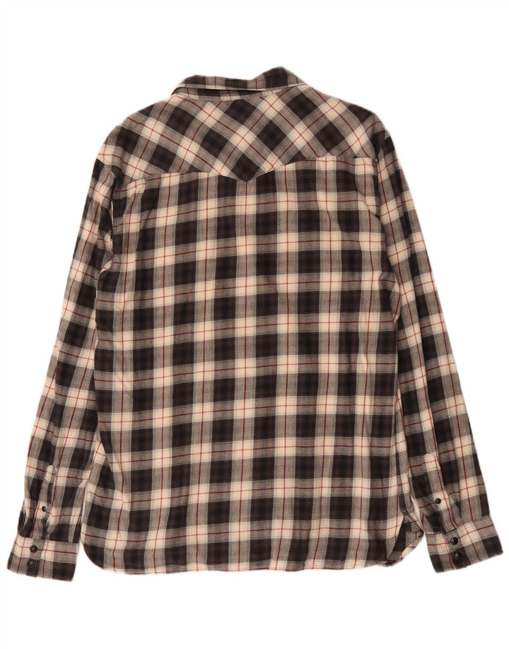 All Saints Chemise Flanelle Homme Grand Carreau Noir Coton