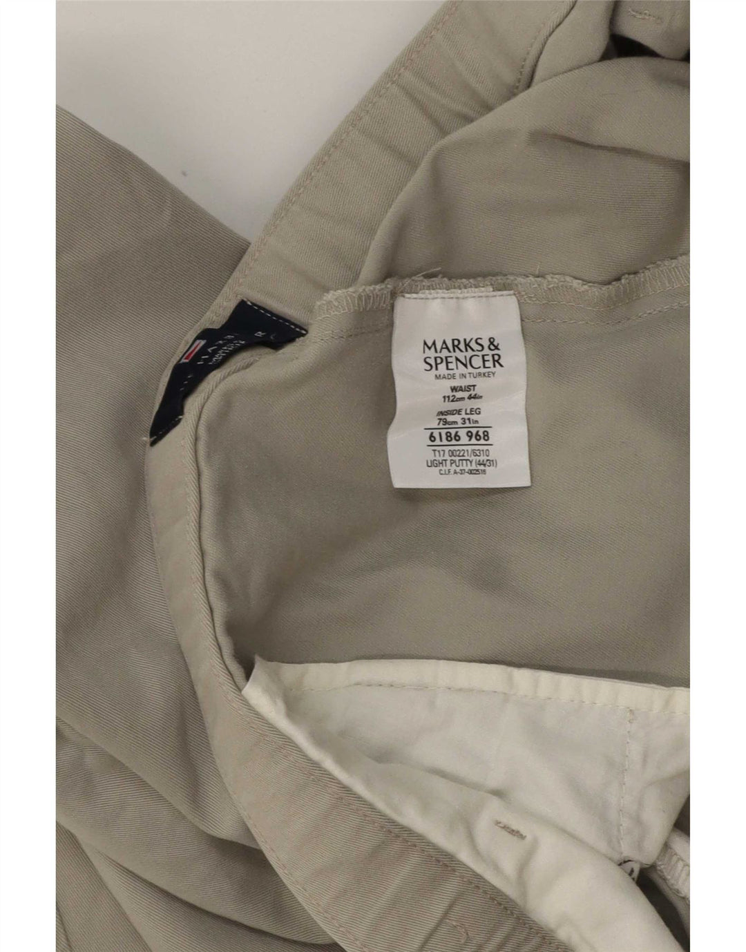 Marks & Spencer Pantalon Chino Pegged Blue Harbour Homme W44 L31 Kaki