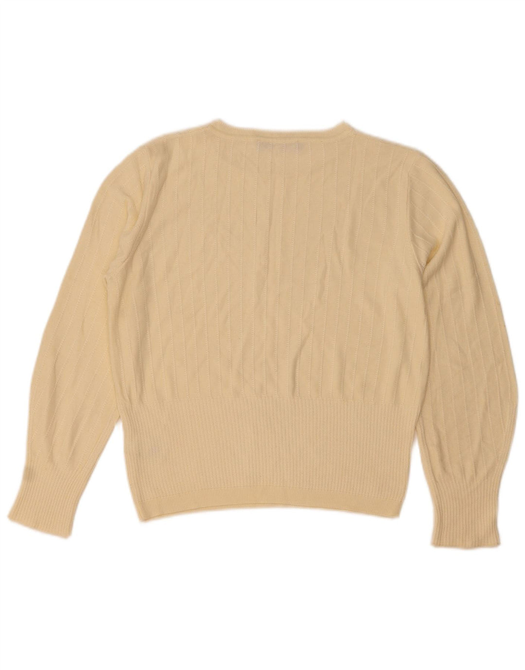 Marks & Spencer Pull à col rond pour femme UK 12 Viscose beige moyen