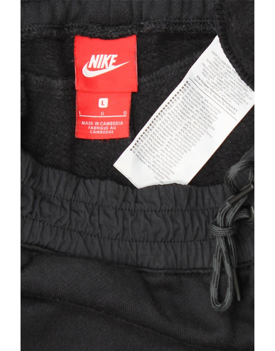Nike Pantalon de survêtement pour homme Large en coton noir