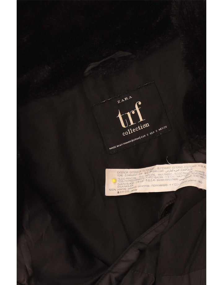 Zara Veste matelassée pour femme UK 10 Small Noir Polyamide