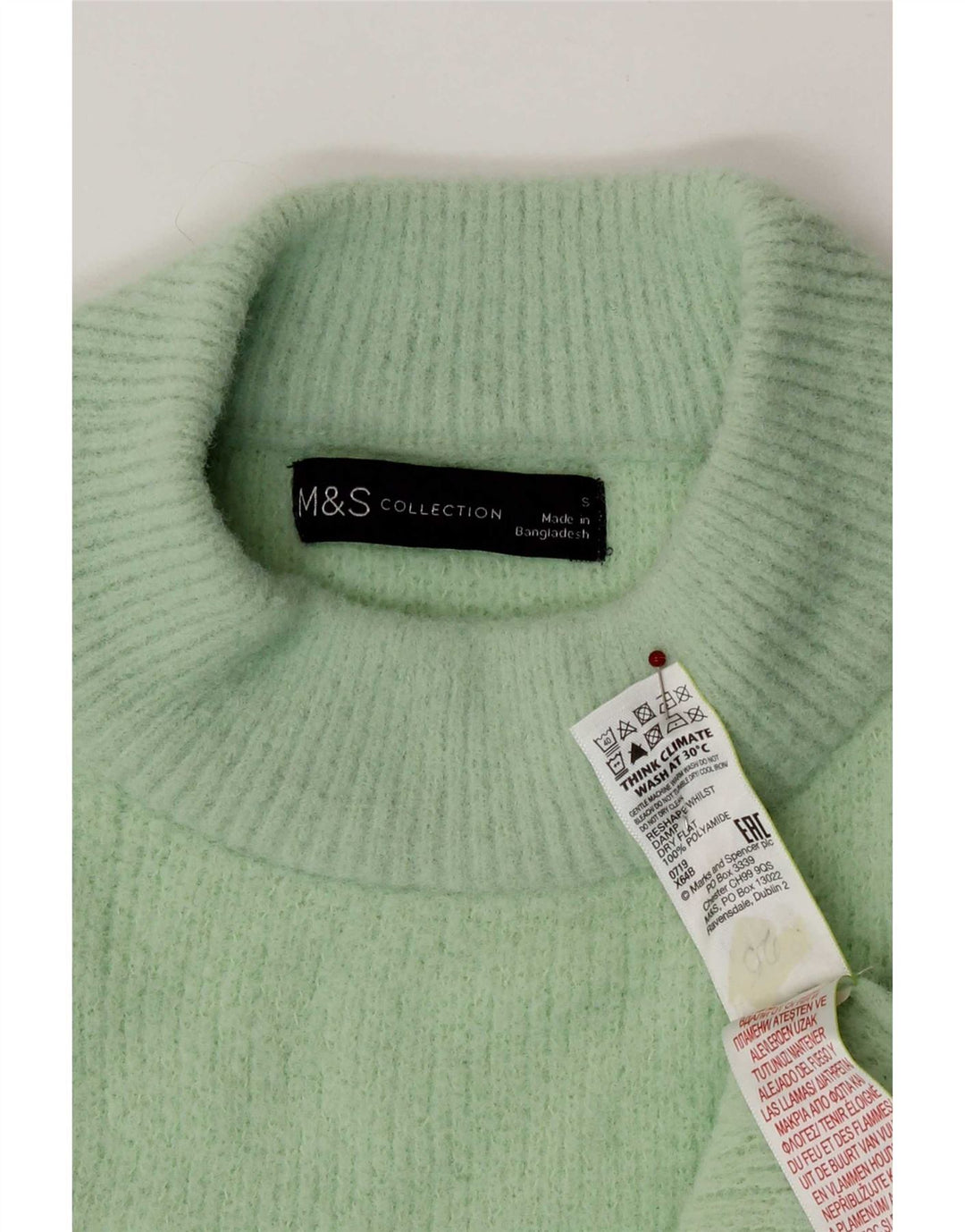 Marks & Spencer Pull col roulé pour femme UK 10 Petit Vert