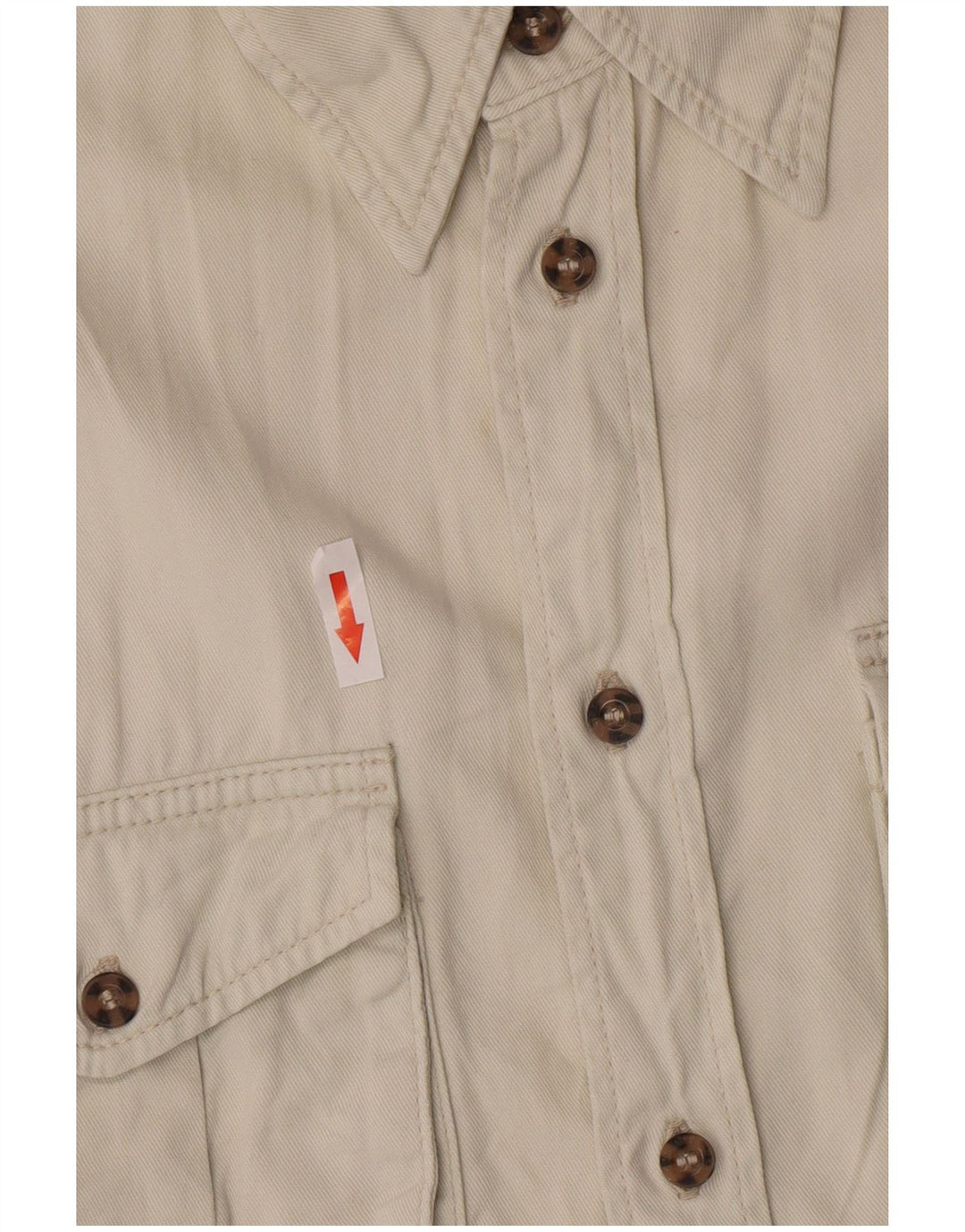 Wrangler Chemise militaire à manches courtes pour homme en coton blanc cassé moyen