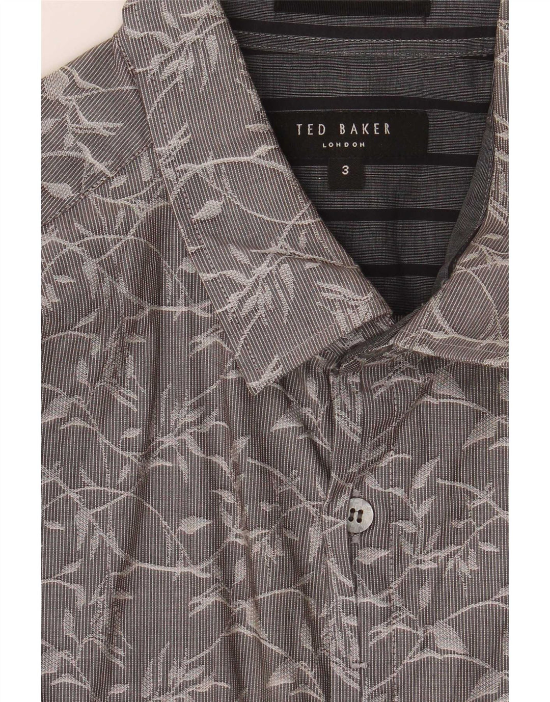 Ted Baker Chemise Homme Taille 3 Gris Moyen Floral