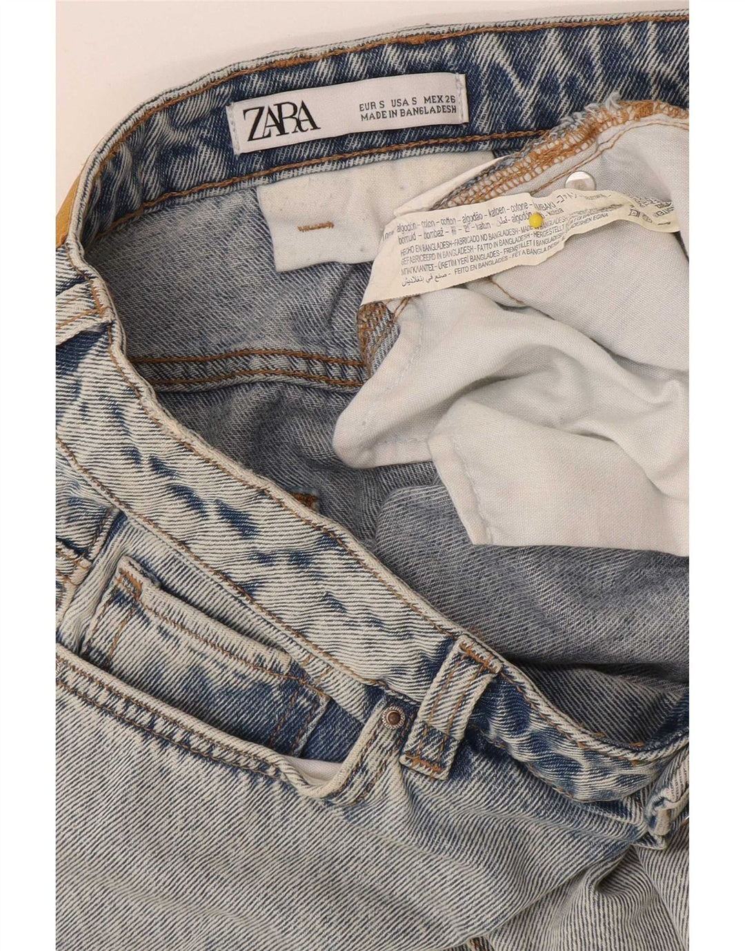Zara Femme Jupe En Jean Petit W26 Bleu Coton