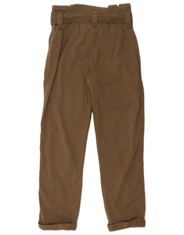 Topshop Pantalon décontracté taille haute fuselé pour femme UK 10 Small W28 L26 Kaki