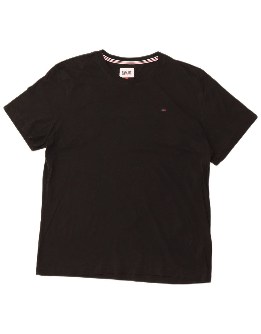 TOMMY HILFIGER T-Shirt Homme Top XL Noir Coton
