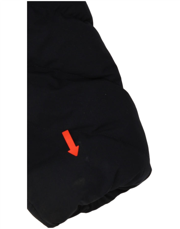 Superdry Manteau rembourré à capuche pour femme UK 10 Small Bleu marine Polyester