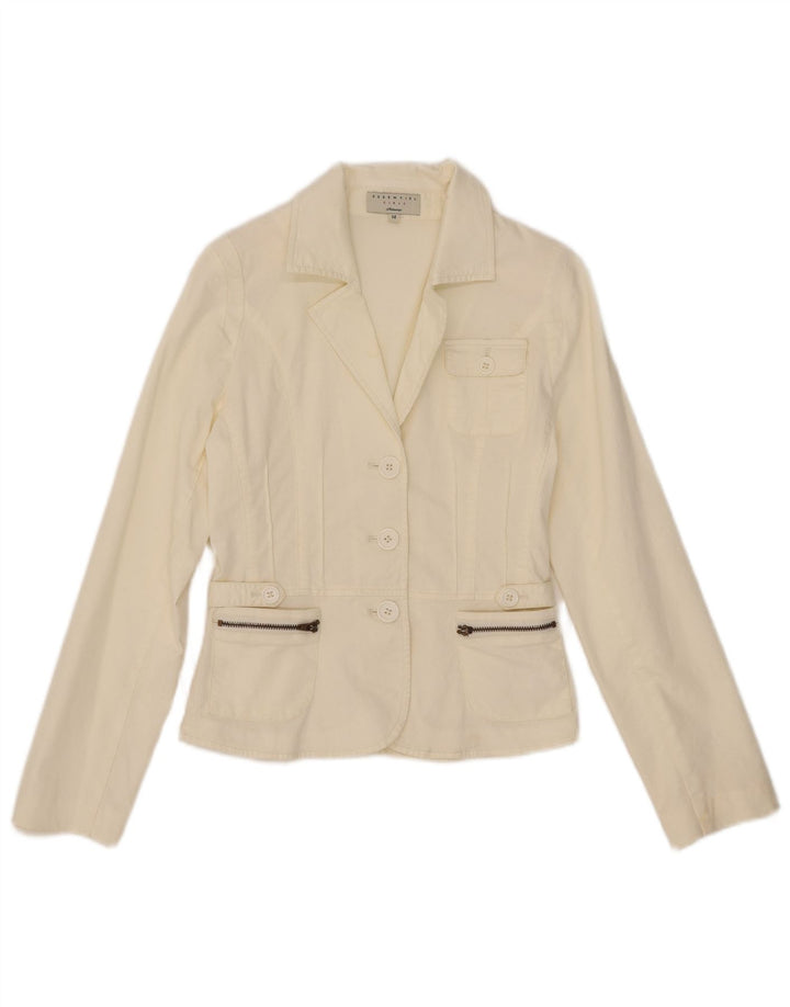 Essential Veste Blazer 3 Boutons Fille 13-14 ans Blanc Cassé Coton