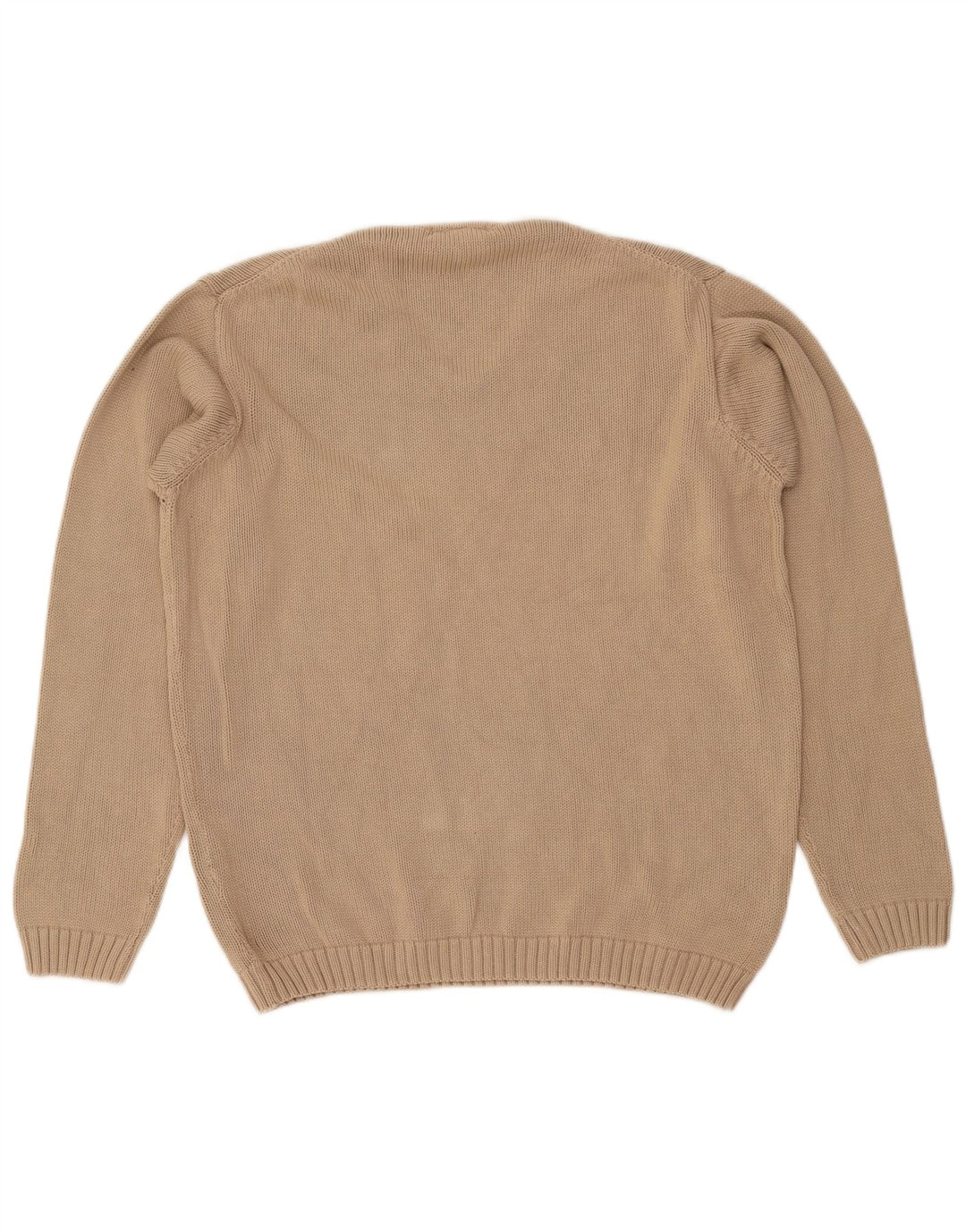 MASSIMO DUTTI Pull col V Homme EU 38 Coton Beige Moyen