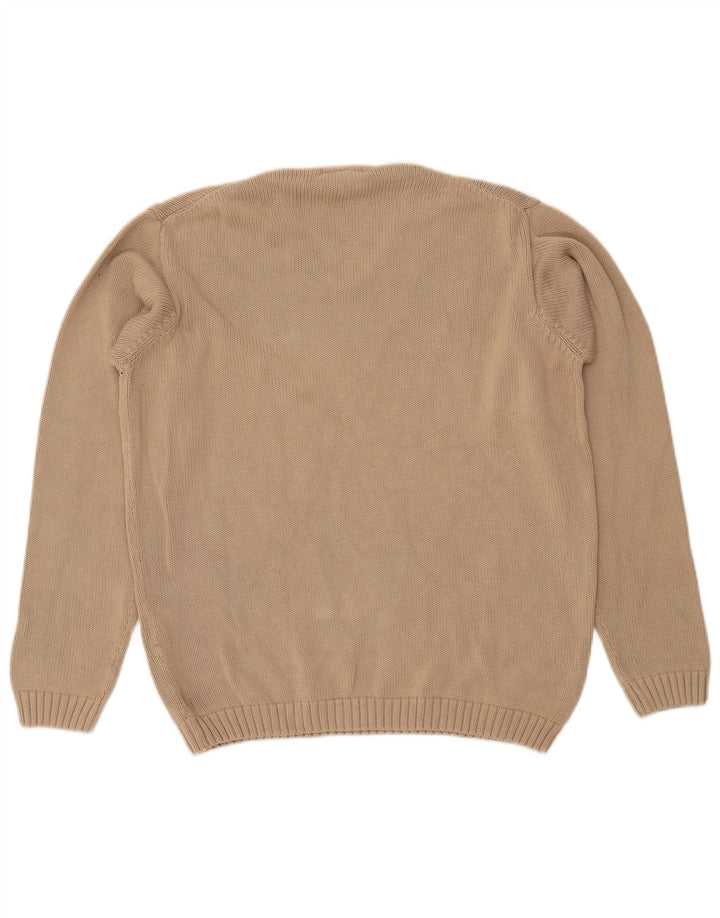 MASSIMO DUTTI Pull col V Homme EU 38 Coton Beige Moyen