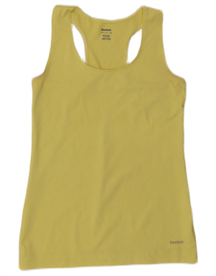 Reebok Débardeur Femme UK 12 Medium Jaune Polyester