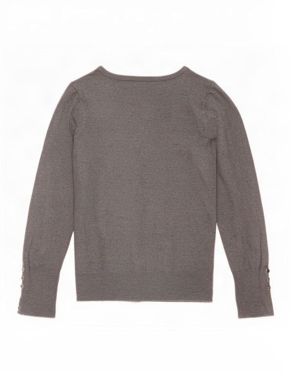 Zara Cardigan Femme Pull UK 14 Large Gris Viscose