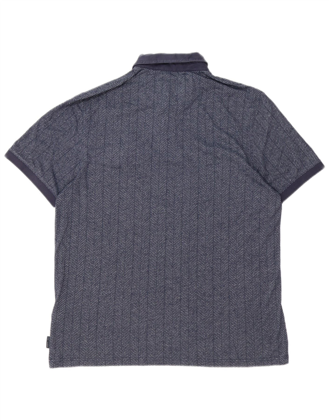 TED BAKER Polo Homme Taille 6 2XL Bleu Marine Chevrons Coton